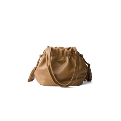 PRADA BLACK NAPPA LEATHER SHOULDER BAG 1BG541 (25*24*11cm)